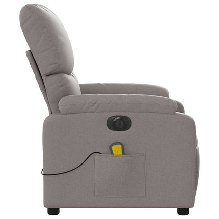 Elektrisk massagefåtölj taupe tyg