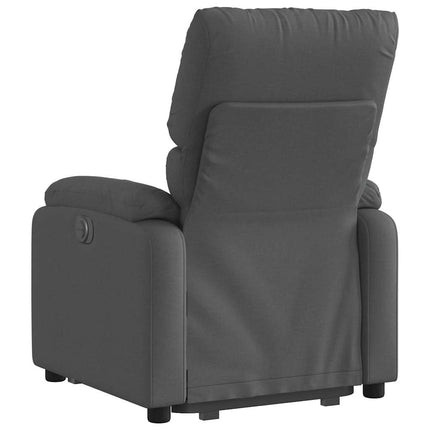 Reclinerfåtölj med uppresningshjälp mörkgrå tyg