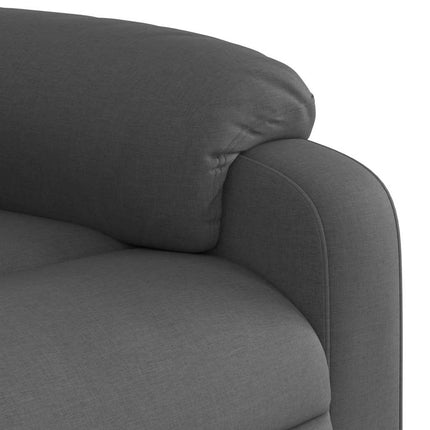 Reclinerfåtölj med uppresningshjälp mörkgrå tyg