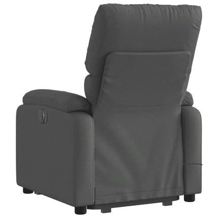 Massagefåtölj med uppresningshjälp mörkgrå tyg
