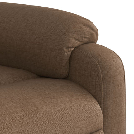 Massagefåtölj med uppresningshjälp brun tyg