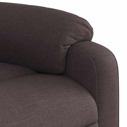 Massagefåtölj med uppresningshjälp mörkbrun tyg