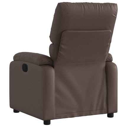 Elektronisk reclinerfåtölj brun konstläder