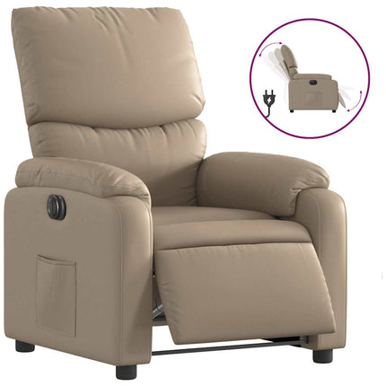 Elektrisk reclinerfåtölj cappuccino konstläder