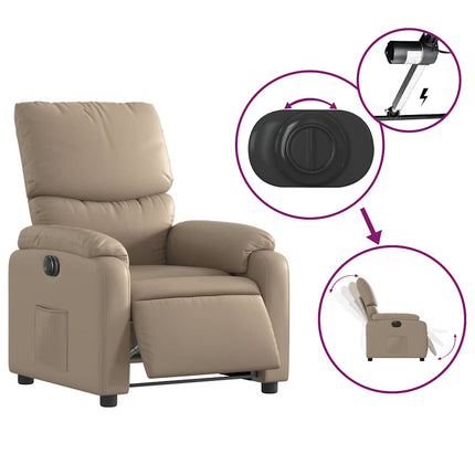 Elektrisk reclinerfåtölj cappuccino konstläder