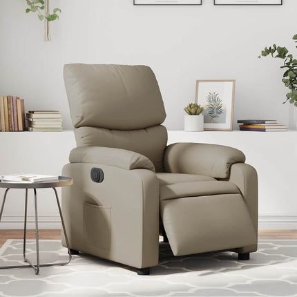 Elektrisk reclinerfåtölj cappuccino konstläder