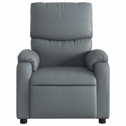 Elektrisk massagefåtölj grå konstläder