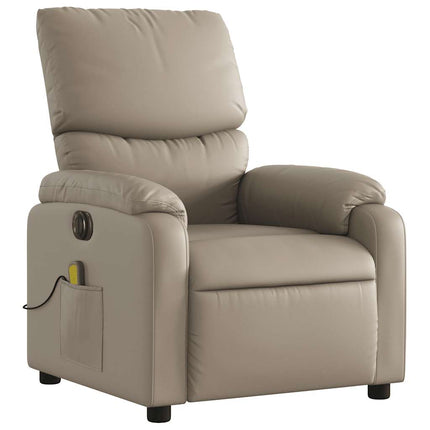 Elektrisk massagefåtölj cappuccino konstläder