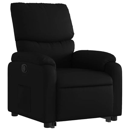 Reclinerfåtölj med uppresningshjälp svart konstläder