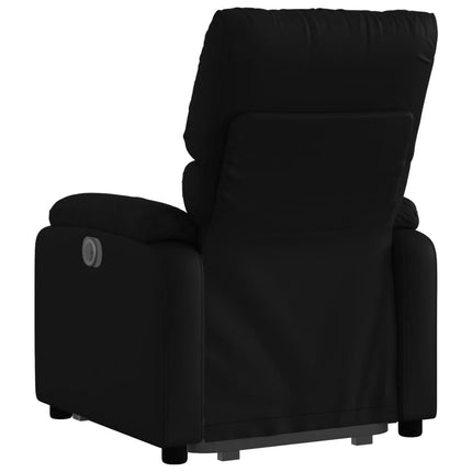 Reclinerfåtölj med uppresningshjälp svart konstläder