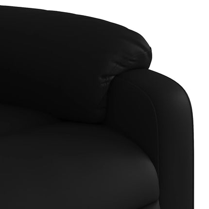 Reclinerfåtölj med uppresningshjälp svart konstläder