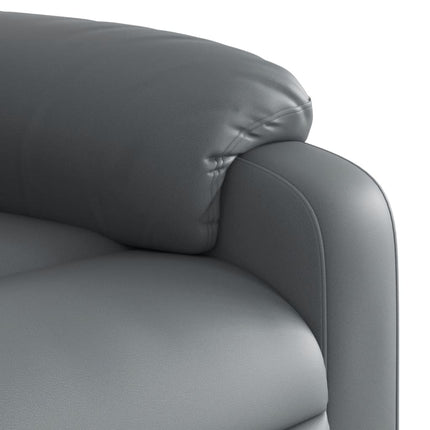 Reclinerfåtölj med uppresningshjälp grå konstläder