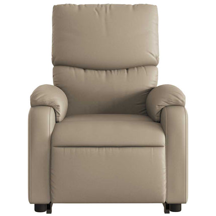 Reclinerfåtölj med uppresningshjälp cappuccino konstläder