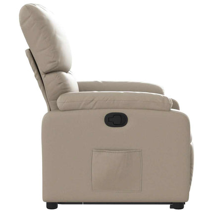 Reclinerfåtölj med uppresningshjälp cappuccino konstläder