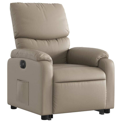 Reclinerfåtölj med uppresningshjälp cappuccino konstläder