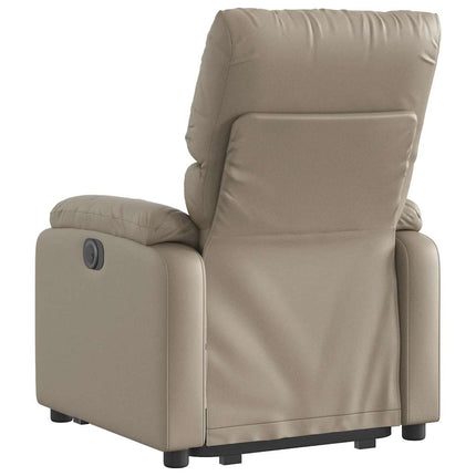 Reclinerfåtölj med uppresningshjälp cappuccino konstläder