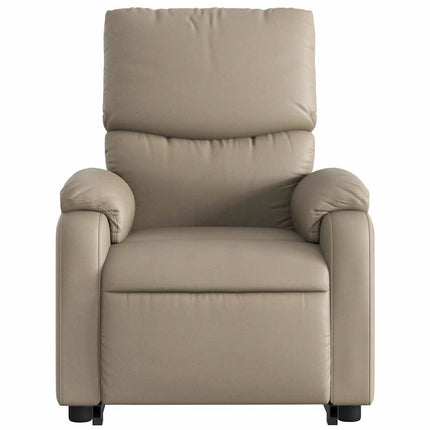 Reclinerfåtölj med uppresningshjälp cappuccino konstläder