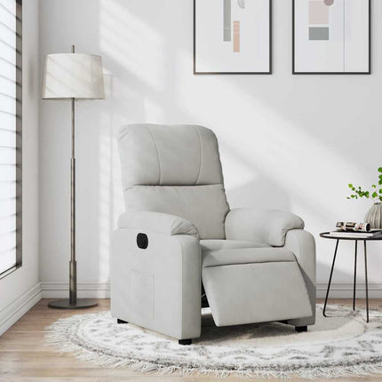 Elektrisk reclinerfåtölj ljusgrå mikrofibertyg