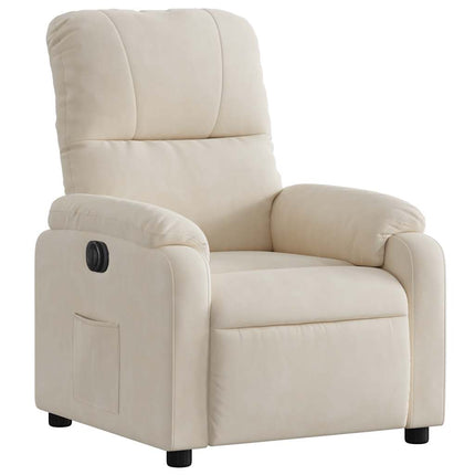 Elektrisk reclinerfåtölj beige mikrofibertyg
