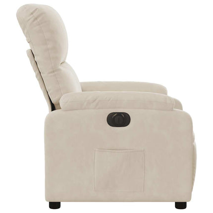 Elektrisk reclinerfåtölj beige mikrofibertyg