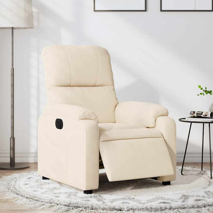 Elektrisk reclinerfåtölj beige mikrofibertyg
