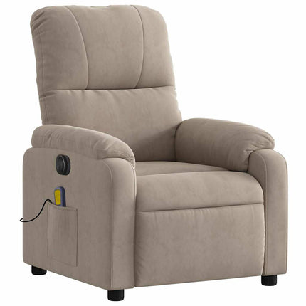 Elektrisk massagefåtölj taupe mikrofibertyg