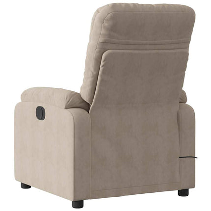 Elektrisk massagefåtölj taupe mikrofibertyg