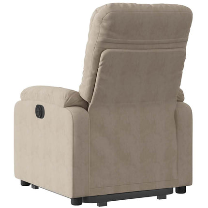 Reclinerfåtölj med uppresningshjälp taupe mikrofibertyg
