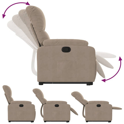 Reclinerfåtölj med uppresningshjälp taupe mikrofibertyg