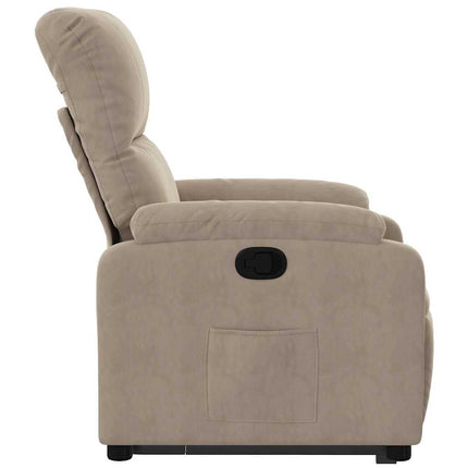 Reclinerfåtölj med uppresningshjälp taupe mikrofibertyg
