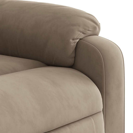 Reclinerfåtölj med uppresningshjälp taupe mikrofibertyg