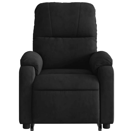 Reclinerfåtölj med uppresningshjälp svart mikrofibertyg