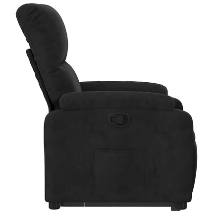 Reclinerfåtölj med uppresningshjälp svart mikrofibertyg