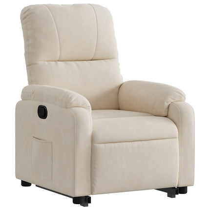 Reclinerfåtölj med uppresningshjälp beige mikrofibertyg