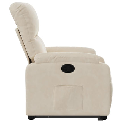 Reclinerfåtölj med uppresningshjälp beige mikrofibertyg