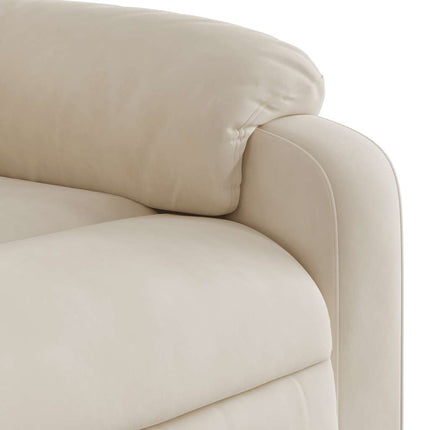 Reclinerfåtölj med uppresningshjälp beige mikrofibertyg