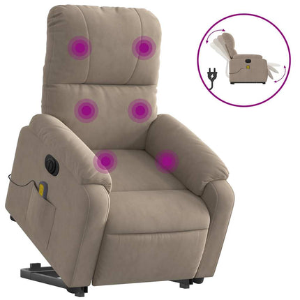 Elektrisk massagefåtölj med uppresningshjälp mikrofibertyg