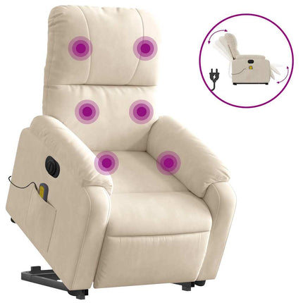 Elektrisk massagefåtölj med uppresningshjälp mikrofibertyg