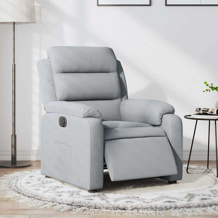Elektrisk reclinerfåtölj ljusgrå tyg