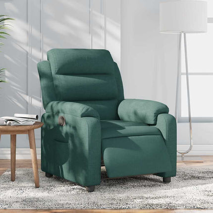 Elektrisk reclinerfåtölj mörkgrön tyg