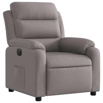 Elektrisk reclinerfåtölj taupe tyg
