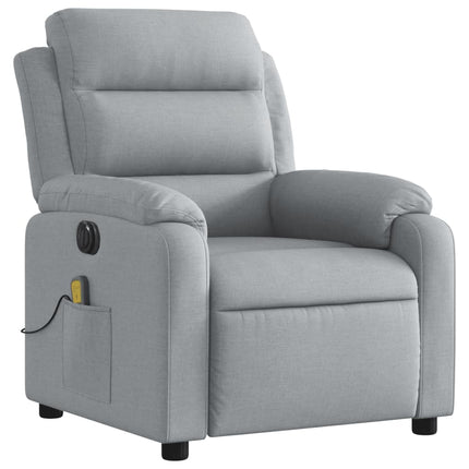 Elektrisk massagefåtölj ljusgrå tyg