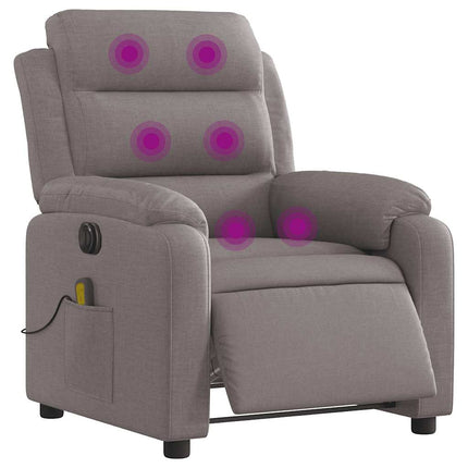 Elektrisk massagefåtölj taupe tyg