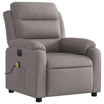 Elektrisk massagefåtölj taupe tyg