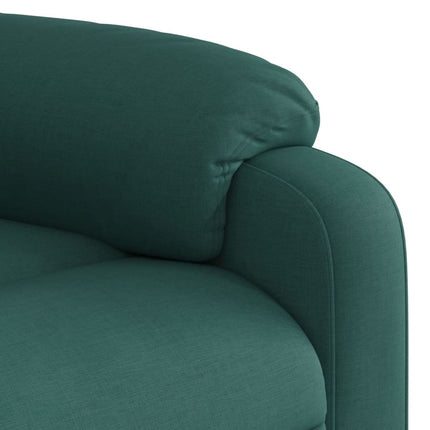 Reclinerfåtölj med uppresningshjälp mörkgrön tyg