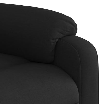 Massagefåtölj med uppresningshjälp svart tyg