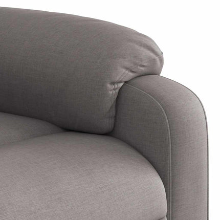 Massagefåtölj med uppresningshjälp taupe tyg