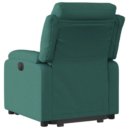 Elektrisk reclinerfåtölj med uppresningshjälp mörkgrön tyg