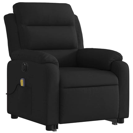 Elektrisk massagefåtölj med uppresningshjälp svart tyg
