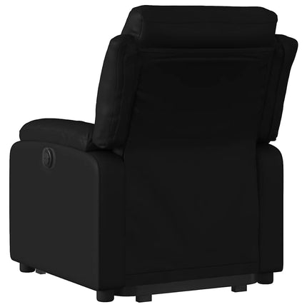Reclinerfåtölj med uppresningshjälp svart konstläder